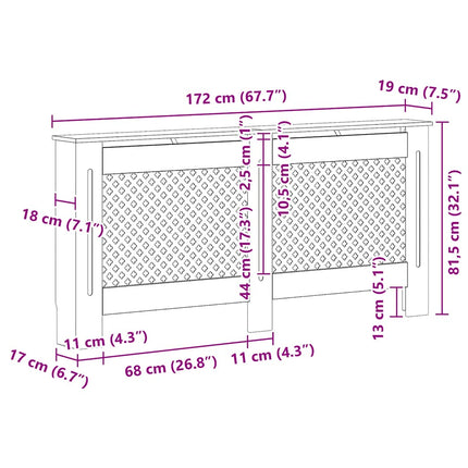 radiatorskjuler 172x19x81,5 cm MDF