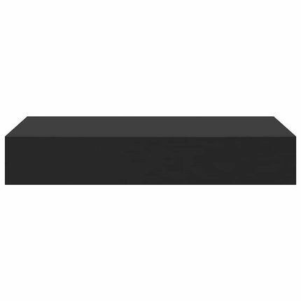 væghylde med skuffe 48x25x8 cm sort