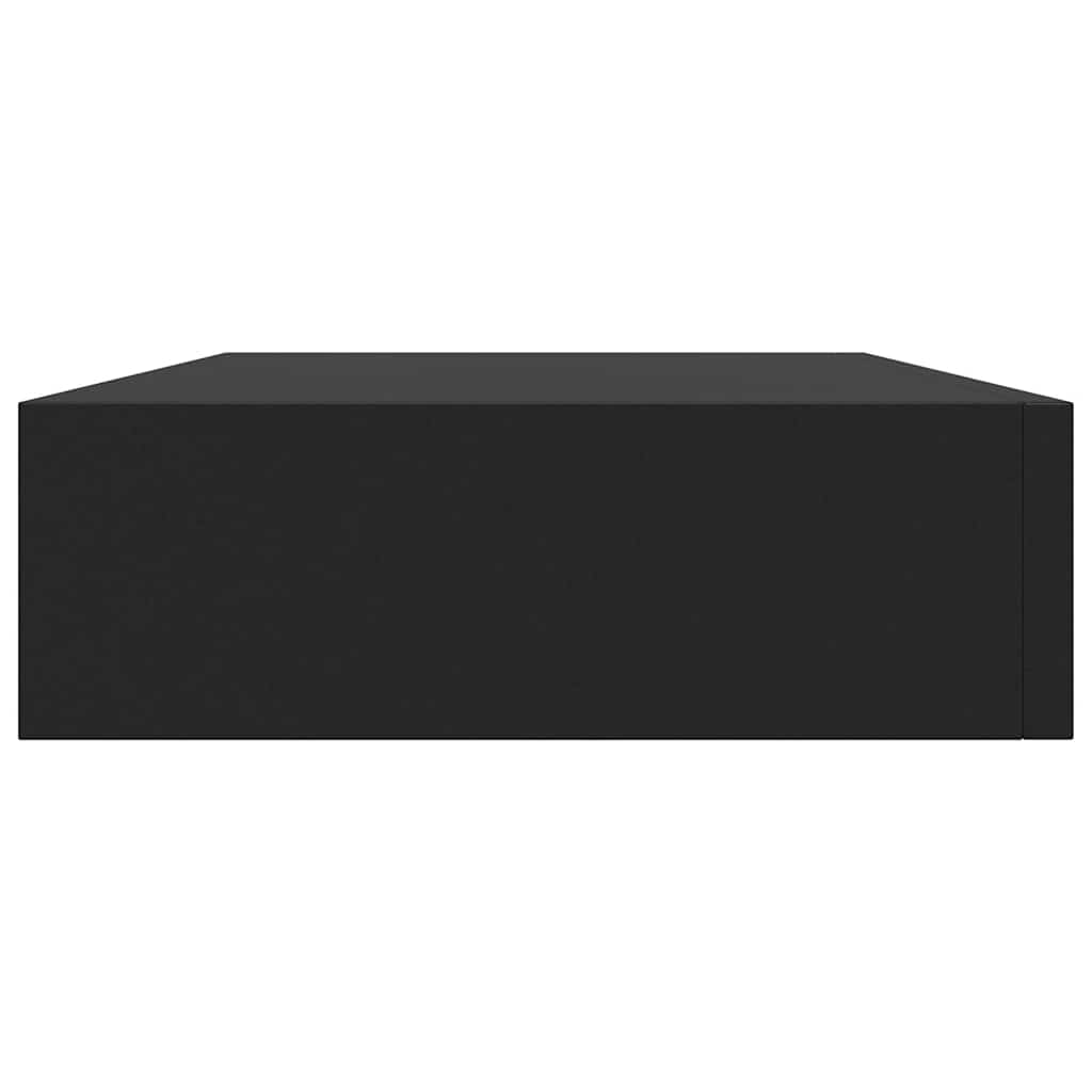 væghylde med skuffe 48x25x8 cm sort