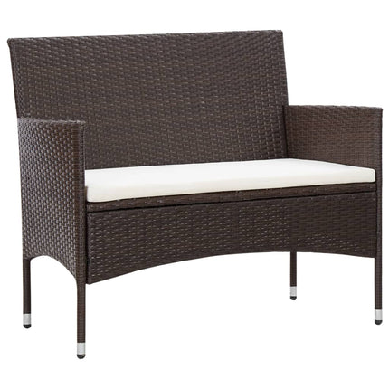 haveloungesæt 5 dele med hynder polyrattan brun