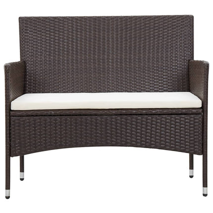 haveloungesæt 5 dele med hynder polyrattan brun