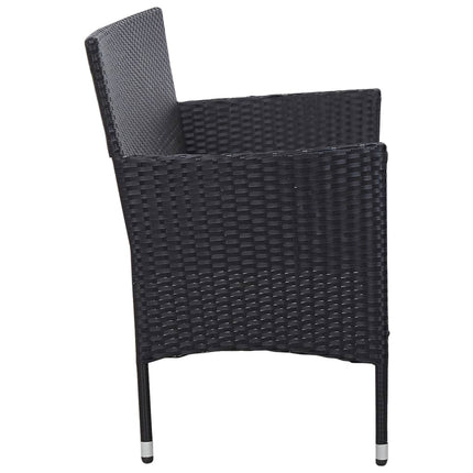 3-personers havesofa med hynder polyrattan sort