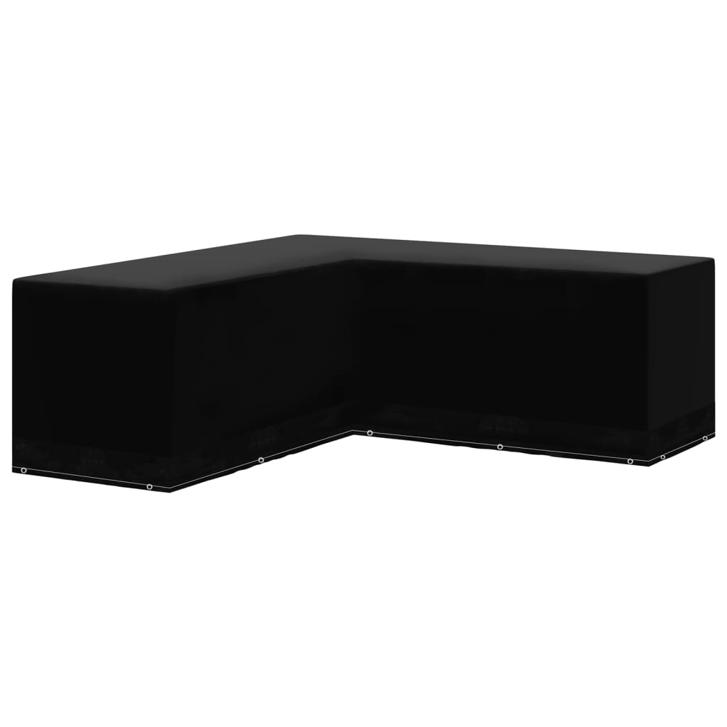 havemøbelovertræk L-formet 12 snørehuller 250x250x90 cm