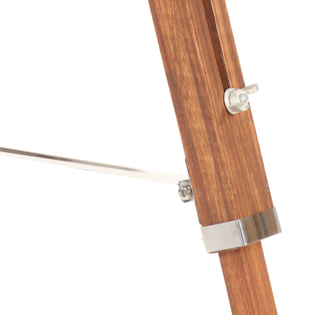 gulvlampe med trefod 141 cm massivt teaktræ honningbrun og hvid