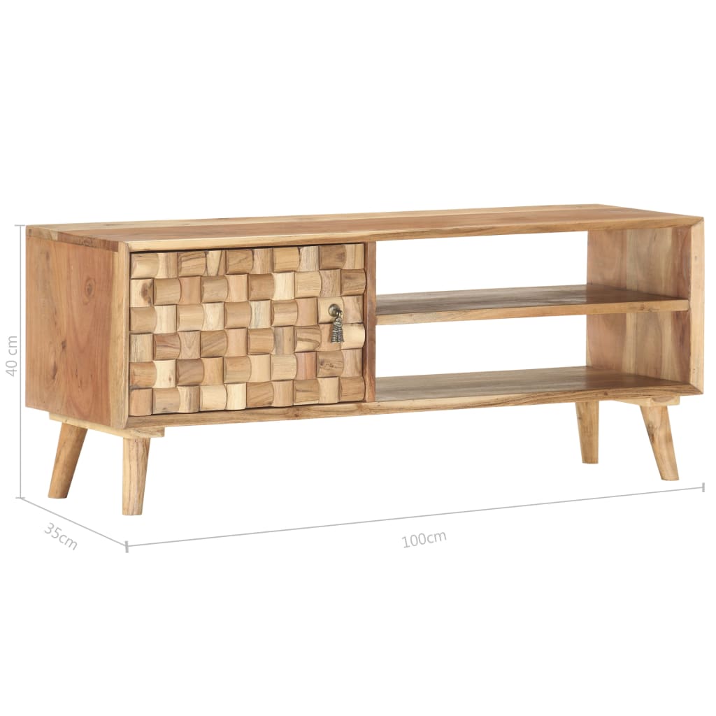 tv-skab 100x30x40 cm massivt akacietræ