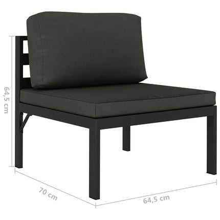 loungesæt med hynder 5 dele aluminium antracitgrå