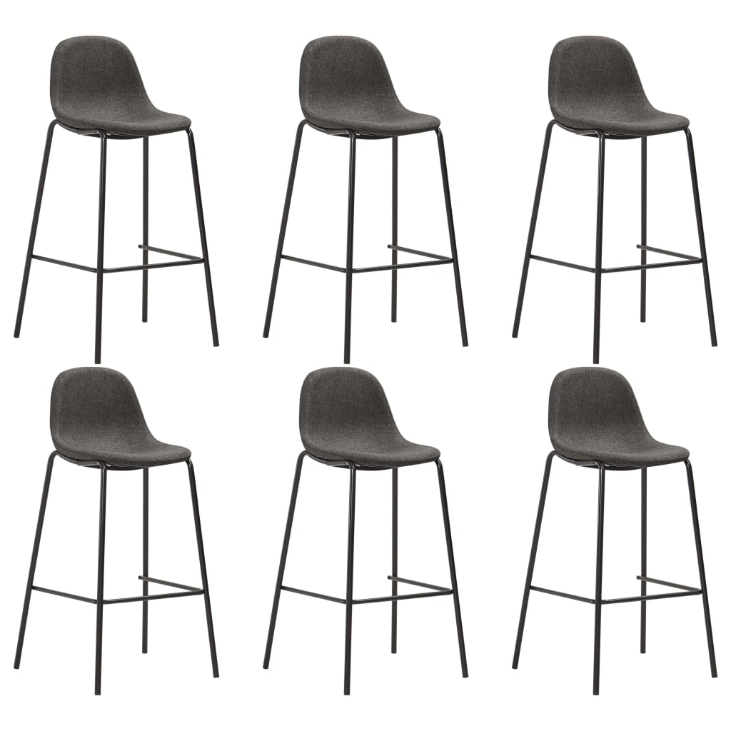barstole 6 stk. stof mrkegr