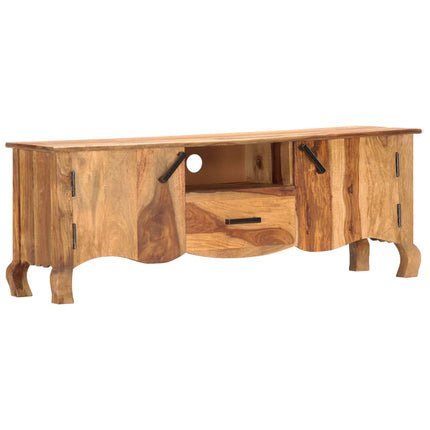 tv-bord 115x30x42 cm massivt teaktræ