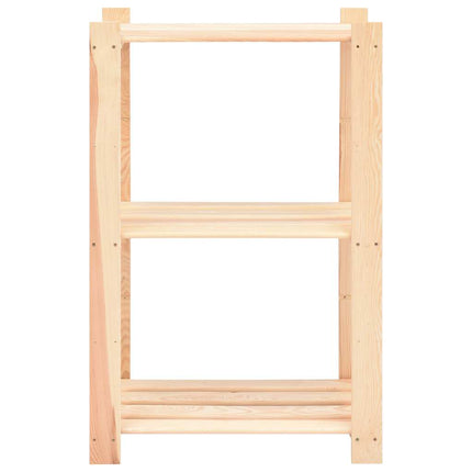 reoler 2 stk. 3 hylder 60x38x90 cm massivt fyrretræ 150 kg