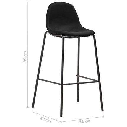 barsæt 3 dele stof sort