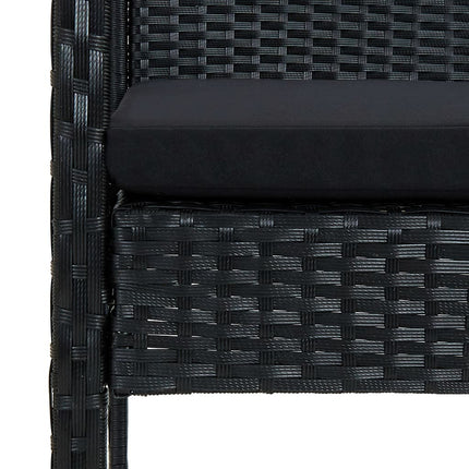 loungesæt til haven 4 dele med hynder polyrattan sort