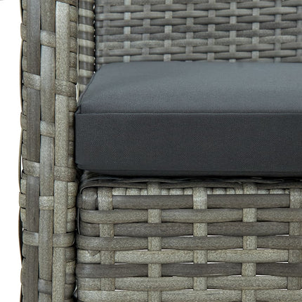 3-personers havesofa med hynder polyrattan grå