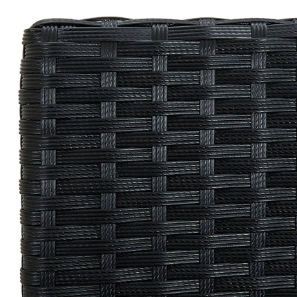 havestol med hynde polyrattan sort