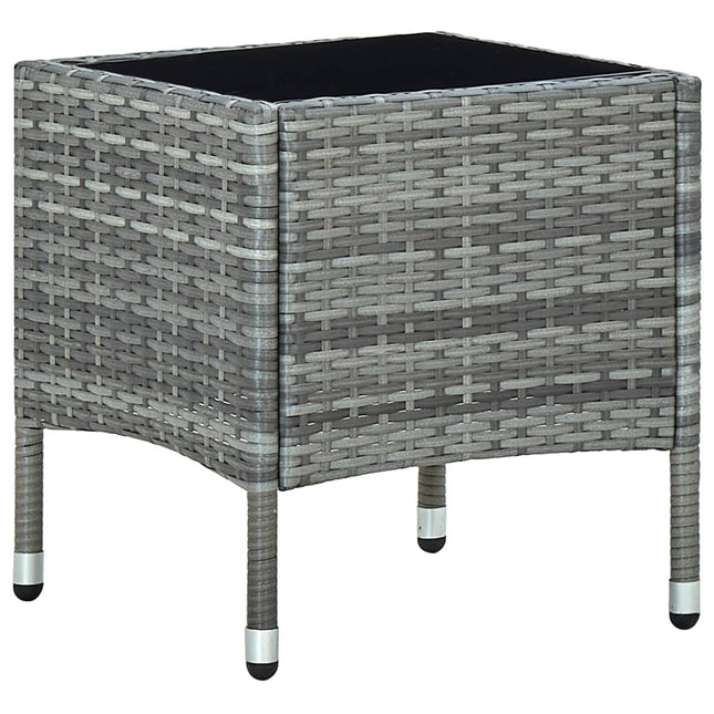 havebord 40x40x45 cm polyrattan grå