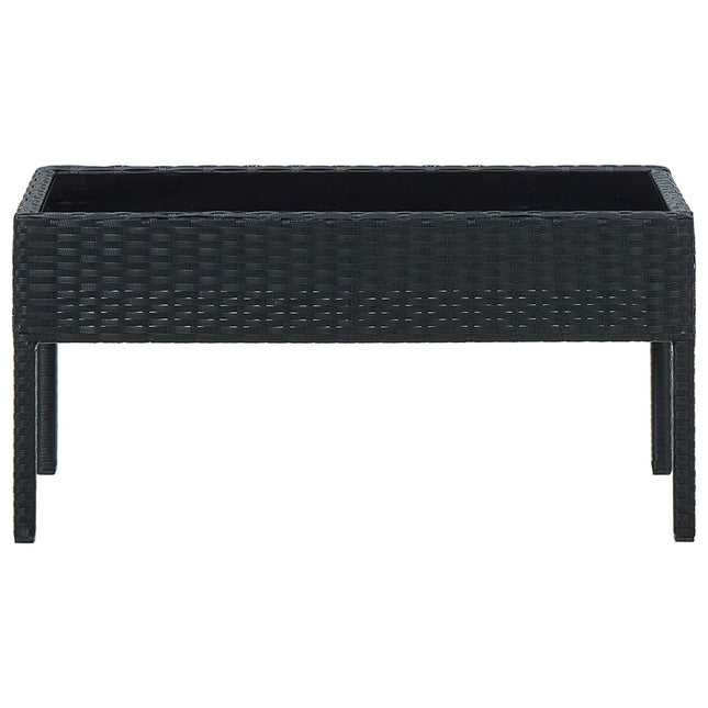 havebord 75x40x37 cm polyrattan sort