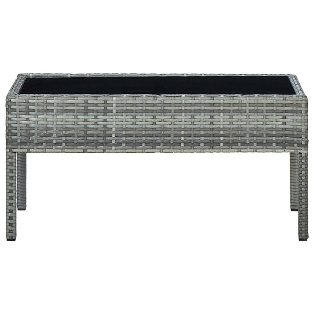 havebord 75x40x37 cm polyrattan grå