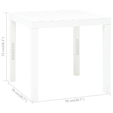 havebord 78 x 78 x 72 cm plastik hvid