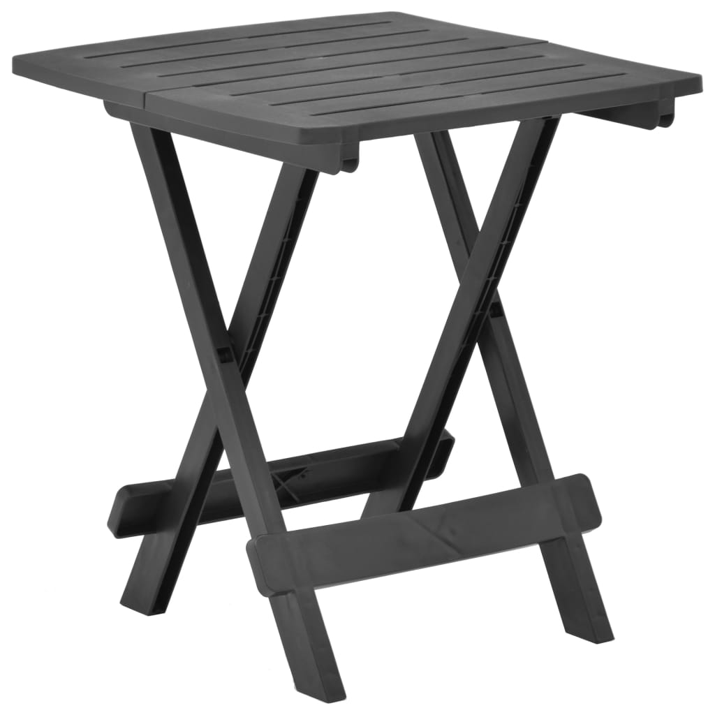 Foldbart Havebord 45x43x50 Cm Plastik Antracitgrå - Vidaxl