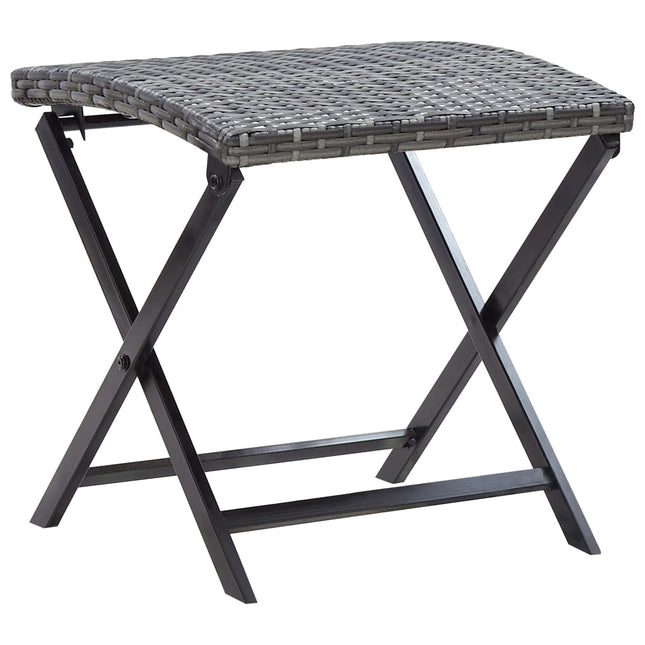 foldbar taburet polyrattan grå