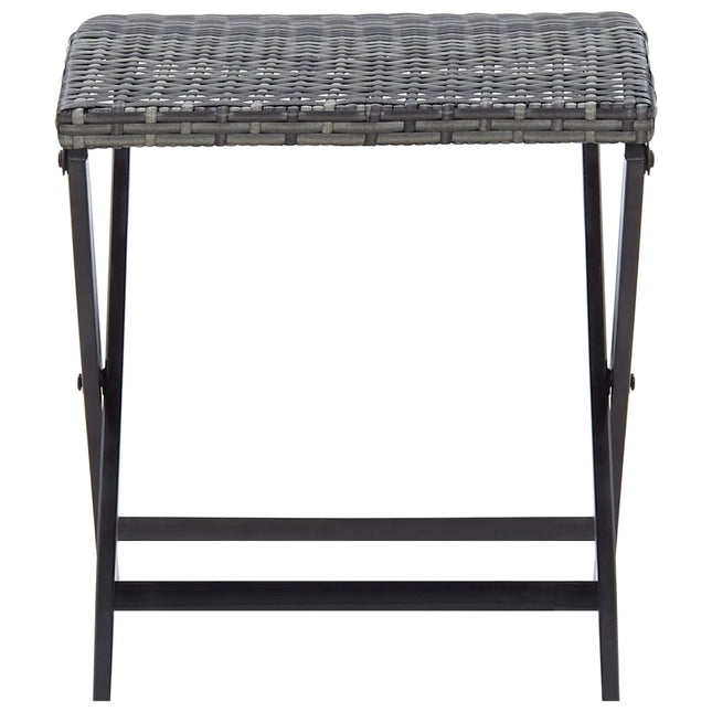foldbar taburet polyrattan grå