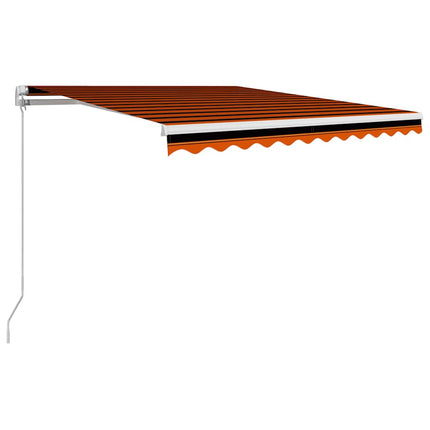 foldemarkise manuel betjening 300 x 250 cm orange og brun