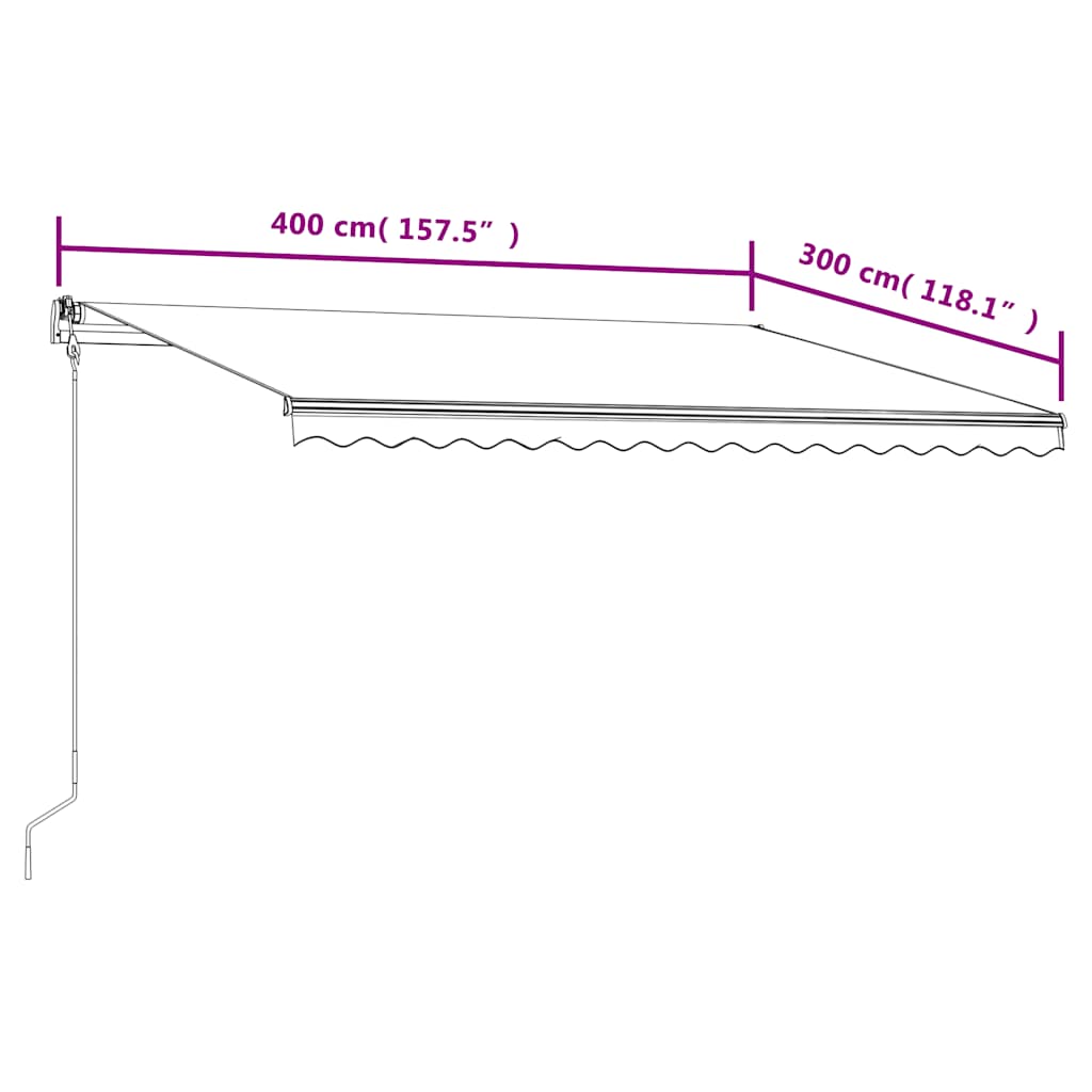 automatisk foldemarkise 400 x 300 cm orange og brun