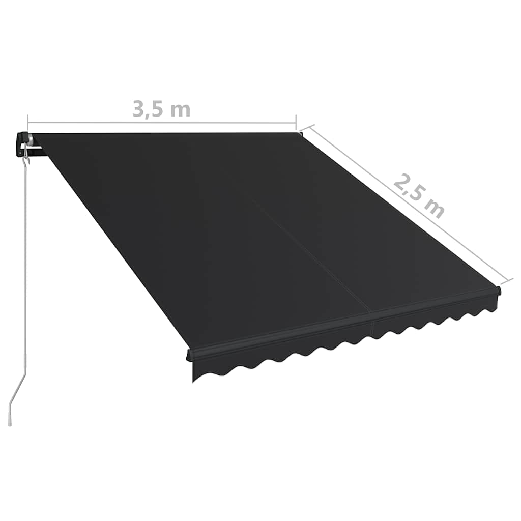 foldemarkise med manuel betjening 350 x 250 cm antracitgrå