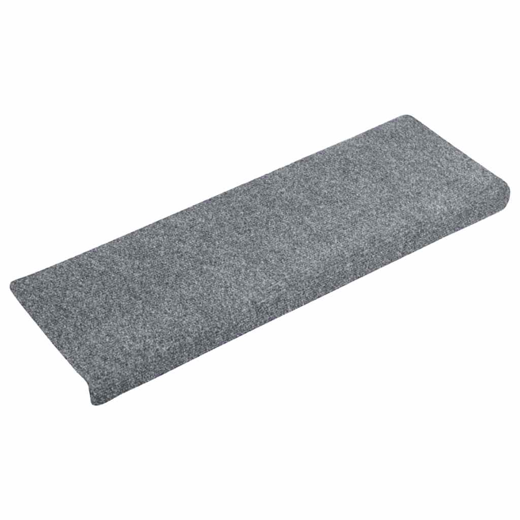 trappemåtter selvklæbende 15 stk. 65x21x4 cm lysegrå rektangulær kant