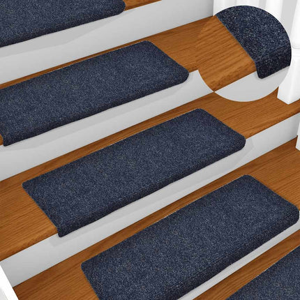 trappemåtter selvklæbende 15 stk. 65x21x4 cm blå rektangulær kant