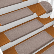trappemåtter 15 stk. 65x21x4 cm lysebrune rektangulære kanter