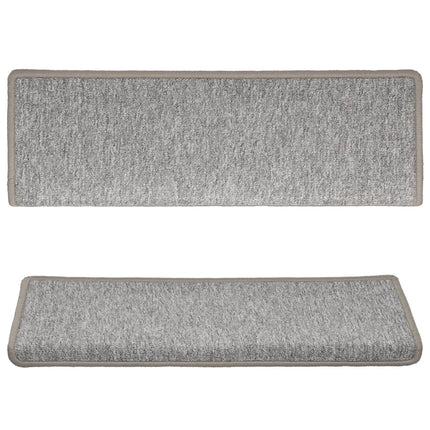 trappemåtter 15 stk. 65x21x4 cm lysegrå rektangulær kant