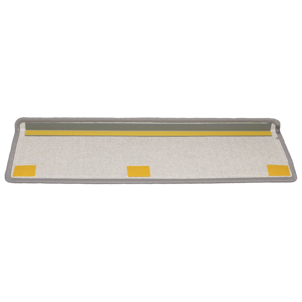 trappemåtter 15 stk. 65x21x4 cm lysegrå rektangulær kant