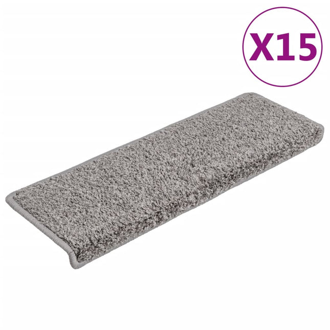 trappemåtter 15 stk. 65x21x4 cm grå rektangulær kant