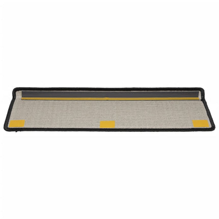 trappemåtter 15 stk. 65x21x4 cm sorte rektangulære kanter