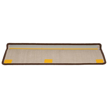 trappemåtter 15 stk. 65x21x4 cm brune rektangulære kanter