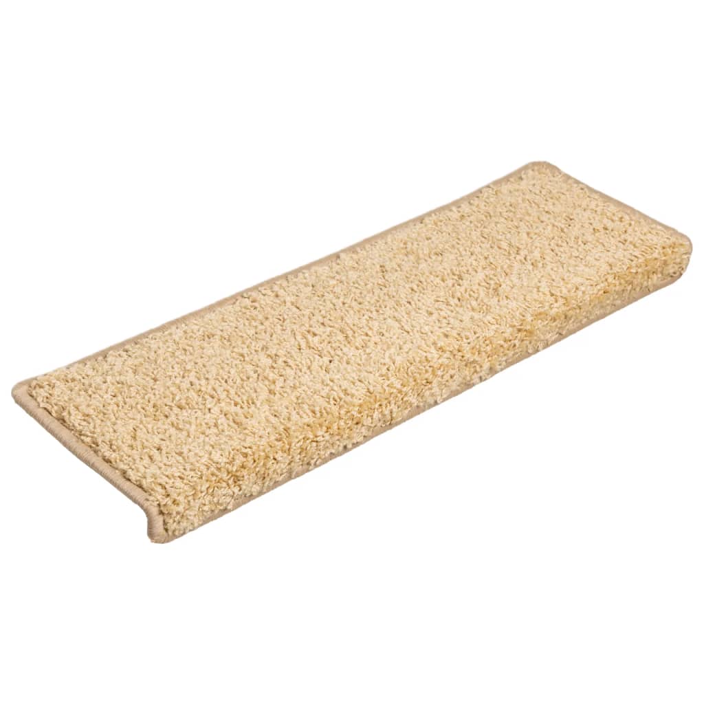 trappemåtter 15 stk. 65x21x4 cm cremefarvede rektangulære kanter