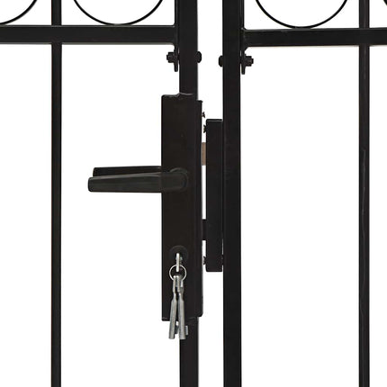 hegnslåge ASSEN dobbeltdør med buet top stål 300x175 cm