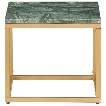 sofabord 40x40x35 cm ægte sten med marmortekstur grøn