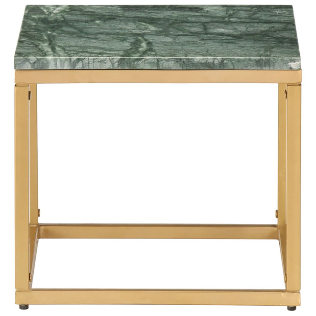 sofabord 40x40x35 cm ægte sten med marmortekstur grøn