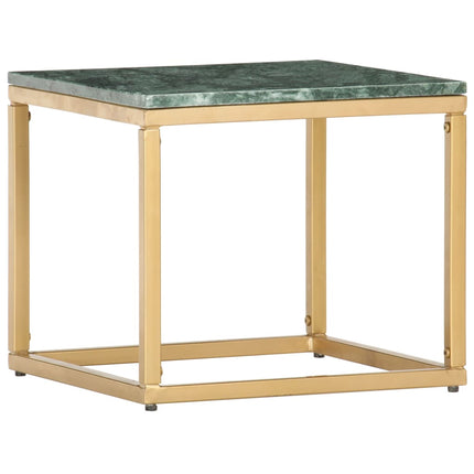 sofabord 40x40x35 cm ægte sten med marmortekstur grøn