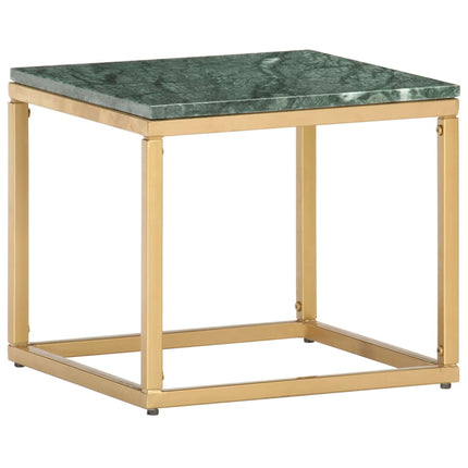 sofabord 40x40x35 cm ægte sten med marmortekstur grøn