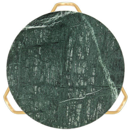 sofabord 40x40x40 cm ægte sten med marmortekstur grøn