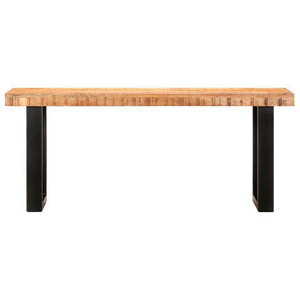 bænk 110 cm massivt ru mangotræ og stål