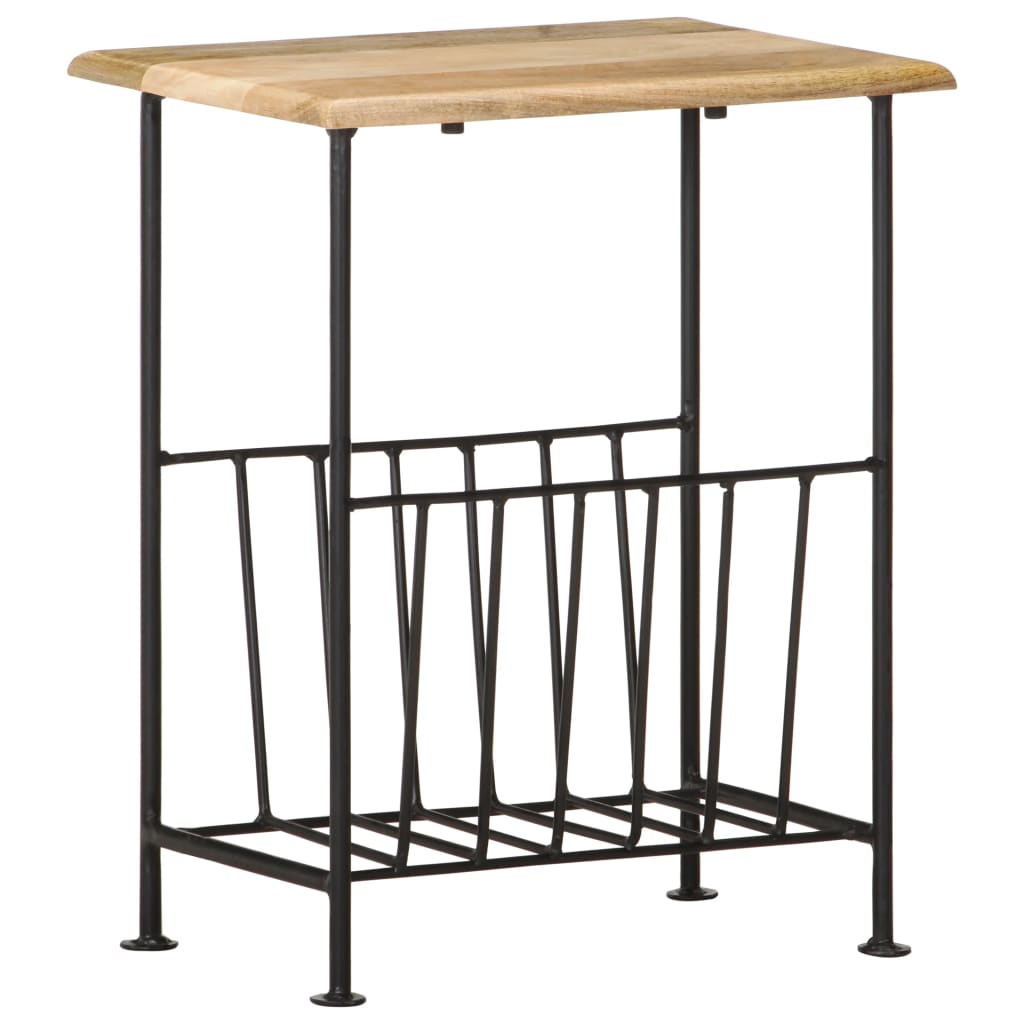 magasinholder 40x30x50 cm massivt mangotræ og stål