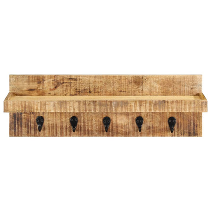 væghængt knagerække 60x15x20 cm massivt ru mangotræ