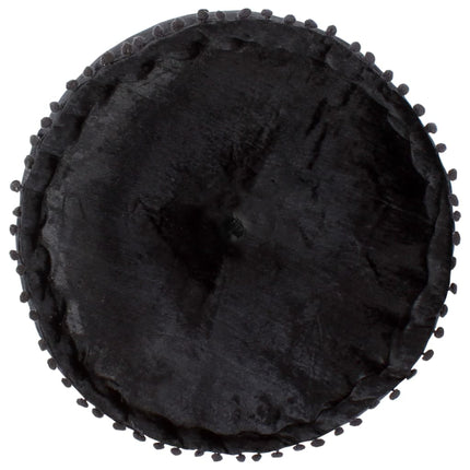 puf 40x20 cm rund velour antracitgrå