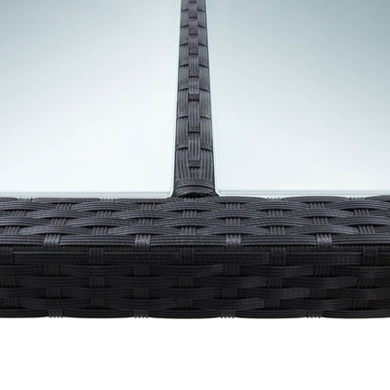 udendørs spisebord 200x150x74 cm polyrattan sort