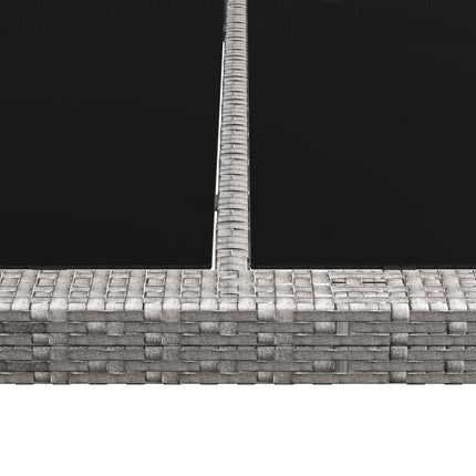 udendørs spisebord 200x150x74 cm polyrattan grå