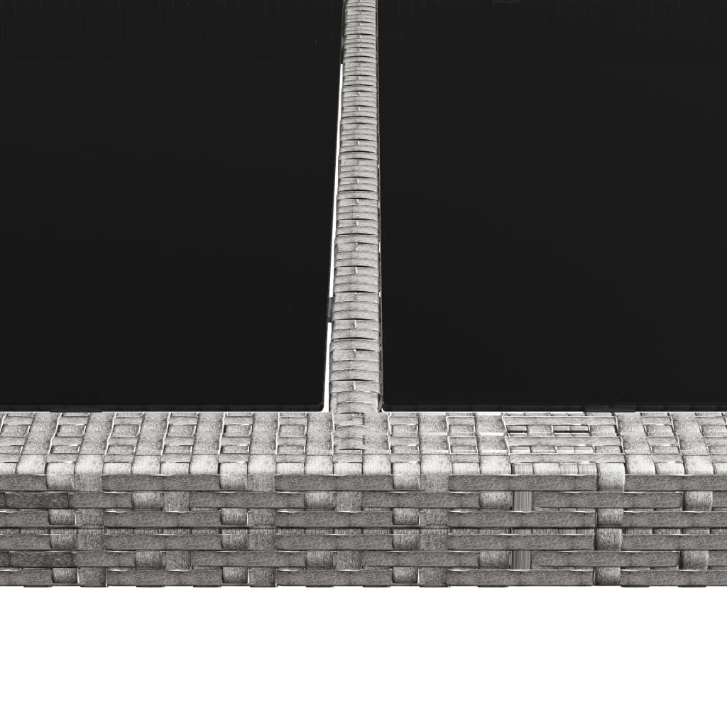 udendørs spisebord 200x150x74 cm polyrattan grå