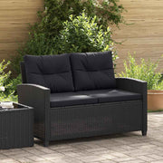 topersoners havesofa med hynder 124 cm polyrattan sort